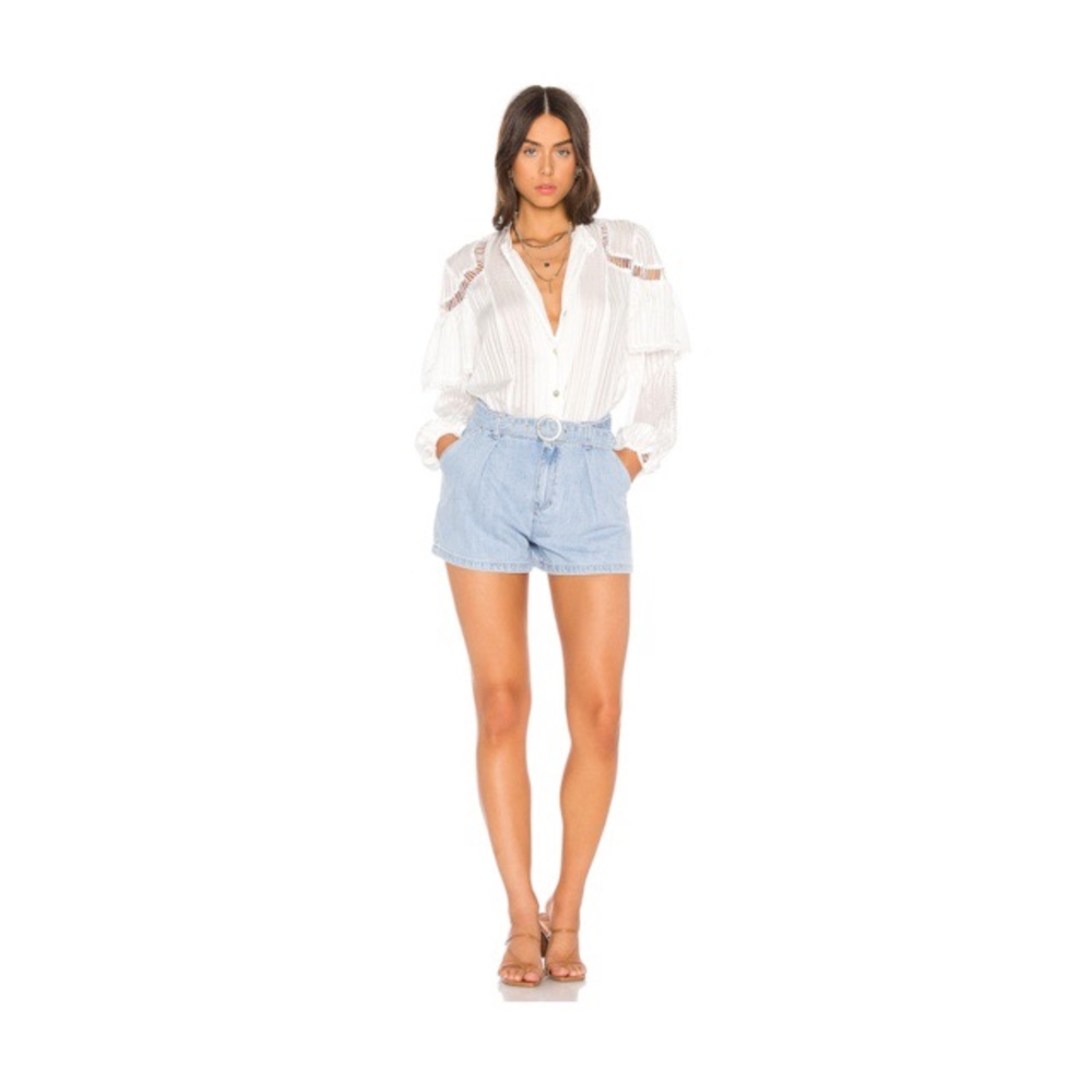 NWT Paige Ruth Pleated Jean Shirts in “Perrin”
